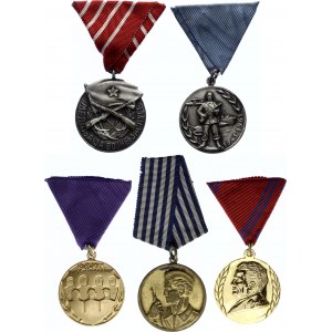 Yugoslavia Lot of 5 Medals