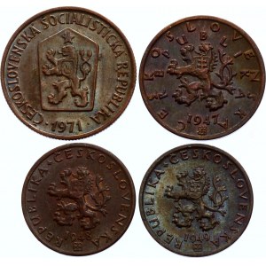 Czechoslovakia Set of 4 Coins 1947-71