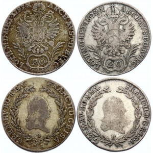 Austria 2 x 20 Kreuzer 1797 G & 1802 B