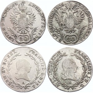 Austria 2 x 20 Kreuzer 1803 A & 1808 B