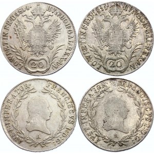 Austria 2 x 20 Kreuzer 1814 & 1815 A