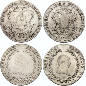 Austria 2 x 20 Kreuzer 1815 & 1818 B