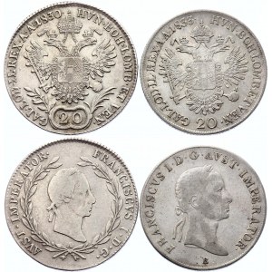 Austria 2 x 20 Kreuzer 1830 A & 1833 B