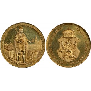 Austria 10 Ducat Medal 1836 Coronation of Bohemian King Ferdinand I in Prague PCGS SP63