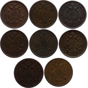 Austria Lot of 8 Coins 1851 - 1891