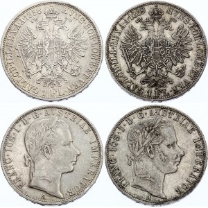 Austria 2 X 1 Florin 1858 & 1859 A - Wien