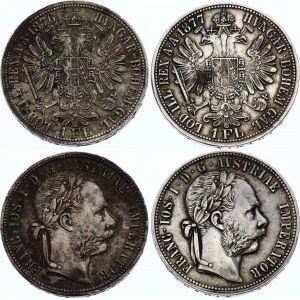 Austria 2 X 1 Florin 1876 & 1877