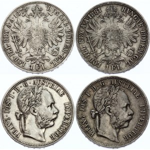 Austria 2 X 1 Florin 1878 & 1881