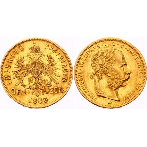 Austria 8 Florin / 20 Francs 1886