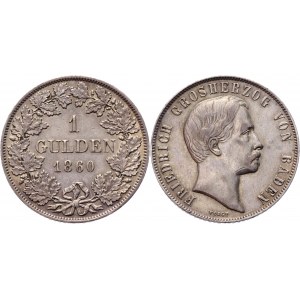 German States Baden 1 Gulden 1860