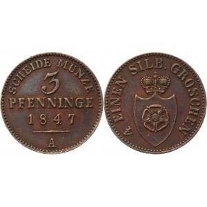 German States Lippe-Detmold 3 Pfennig 1847 A