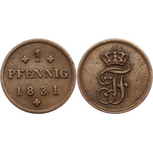 German States Mecklenburg-Schwerin 1 Pfennig 1831