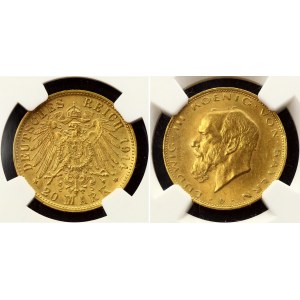 Germany - Empire Bavaria 20 Mark 1914 D NGC UNC
