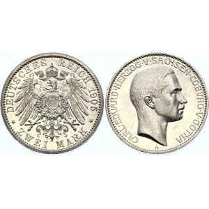 Germany - Empire Saxe-Coburg-Gotha 2 Mark 1905 A Proof