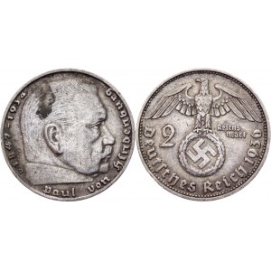 Germany - Third Reich 2 Reichsmark 1936 D Key Date