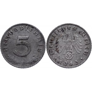 Germany - Third Reich 5 Pfennig 1943 B Key Date