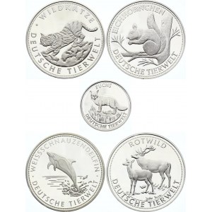 Germany Lot of 5 Silver Medals Animal World 2000