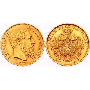 Belgium 20 Francs 1877