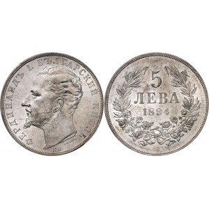 Bulgaria 5 Leva 1894 КБ PCGS MS61