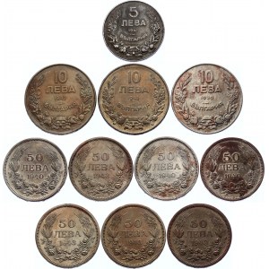 Bulgaria Lot of 11 Coins 1940-43