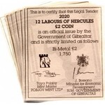Gibraltar Set 12 x 2 Pounds 2020 The Labours of Hercules