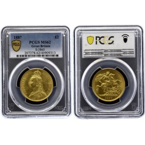Great Britain 2 Pounds 1887 PCGS MS62