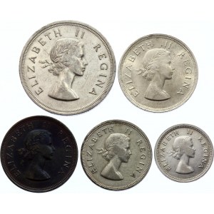 South Africa Lot of 5 Coins 1953-57