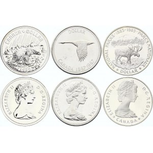 Canada Lot 3 x 1 Dollar 1967 - 1985