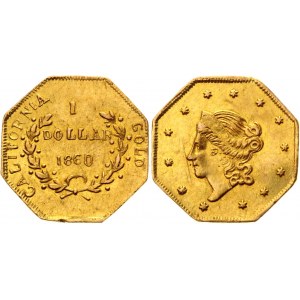 United States Fractional Gold-California 1 Dollar Octagonal 1860