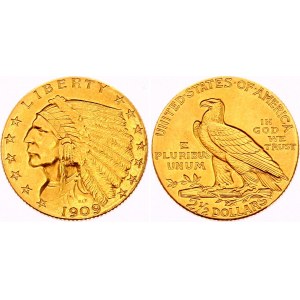 United States 2 1/2 Dollars 1909