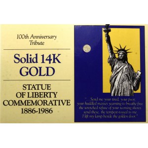 United States Solid 14K Gold Statue of Liberty 1986