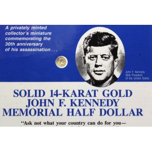 United States Solid 14K Gold John F Kennedy Coin 1993