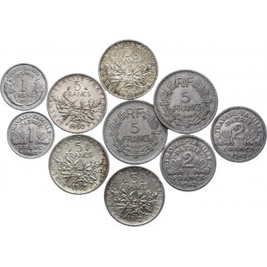France Lot of 10 Coins 1941 - 1963