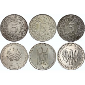 Germany Lot of 6 Coins 1951 - 1982