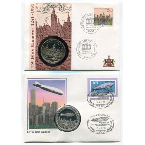 Germany & Great Britain Lot of 4 FDC's & Coin Set 1967 - 1991