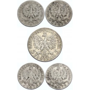 Poland Lot of 5 Coins 1932 - 1934