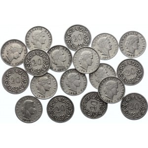 Switzerland Lot of 18 Coins 1881 - 1907