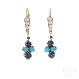 A pair of drop earrings