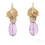 A pair of amethyst earrings