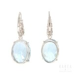 A pair of aquamarine drop earrings