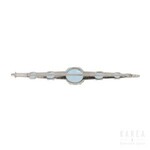 An aquamarine brooch