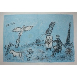 Marc Chagall (1887-1985), Malarz i jego sobowtór(&bdquo;Derriere le Mirroir&rdquo; no.246, 1981, Mourlot #992)