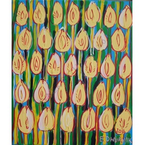 Edward Dwurnik, Żółte tulipany (2016)