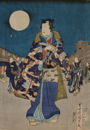 Utagawa Kunisada (1786-1864), Wieczór w Edo-tryptyk