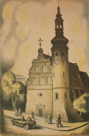 Władysław Roguski (1890-1940), Kościół Klarysek w Bydgoszczy(z teki „XIV Zjazd Lekarzy i Przyrodników Polskich w Poznaniu”, 1933)