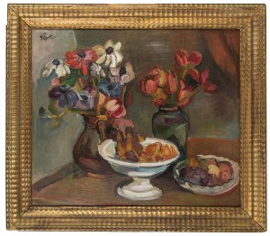 Henryk Epstein (1891 Łódź - 1944 Auschwitz), Martwa natura z kwiatami i owocami