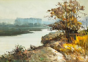 Henryk Baranowski (1932 Starogard Gdański - 2005 Gdynia), Jesienny pejzaż z rozlewiskiem