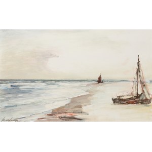 Marian Mokwa (1889 Malary - 1987 Sopot), Dwie łodzie na brzegu