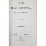 MICKIEWICZ Adam Pisma WYDANIE ZUPEŁNE PARYŻ 1860-61 PIERWODRUKI