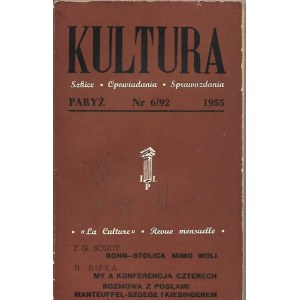 KULTURA Szkice, Opowiadania, Sprawozdania Nr.6/92 1955 CZESŁAW MIŁOSZ